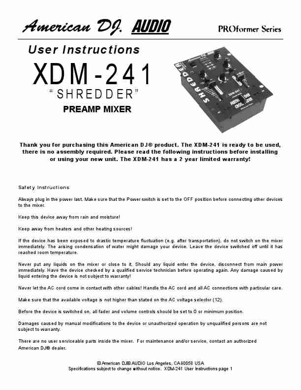 American DJ Paper Shredder XDM-241-page_pdf